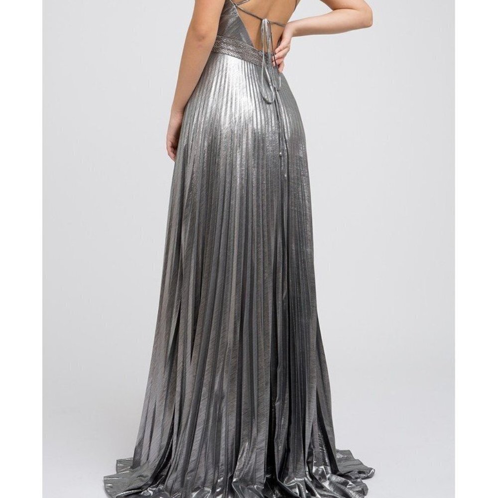 N/A Charcoal Silver Gray Evening Wedding Dress JT226 - Picture 7 of 10
